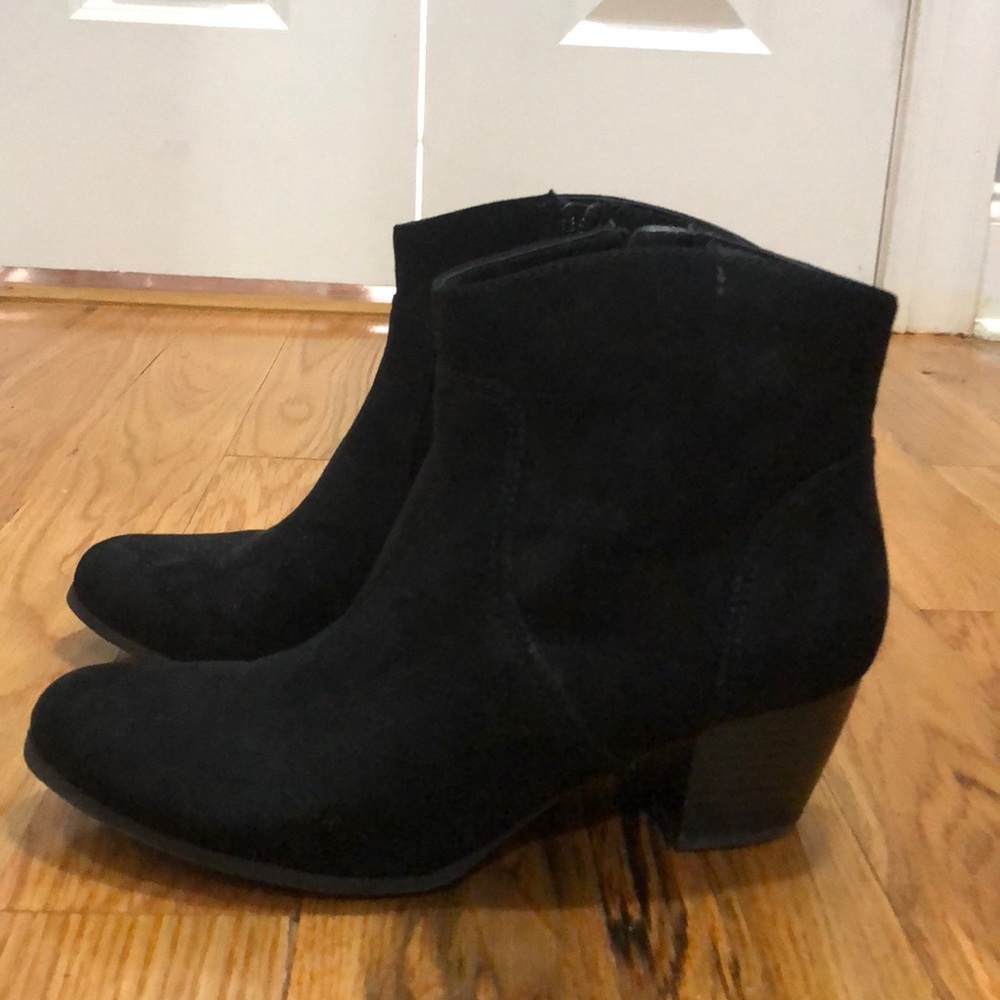 Black suede booties